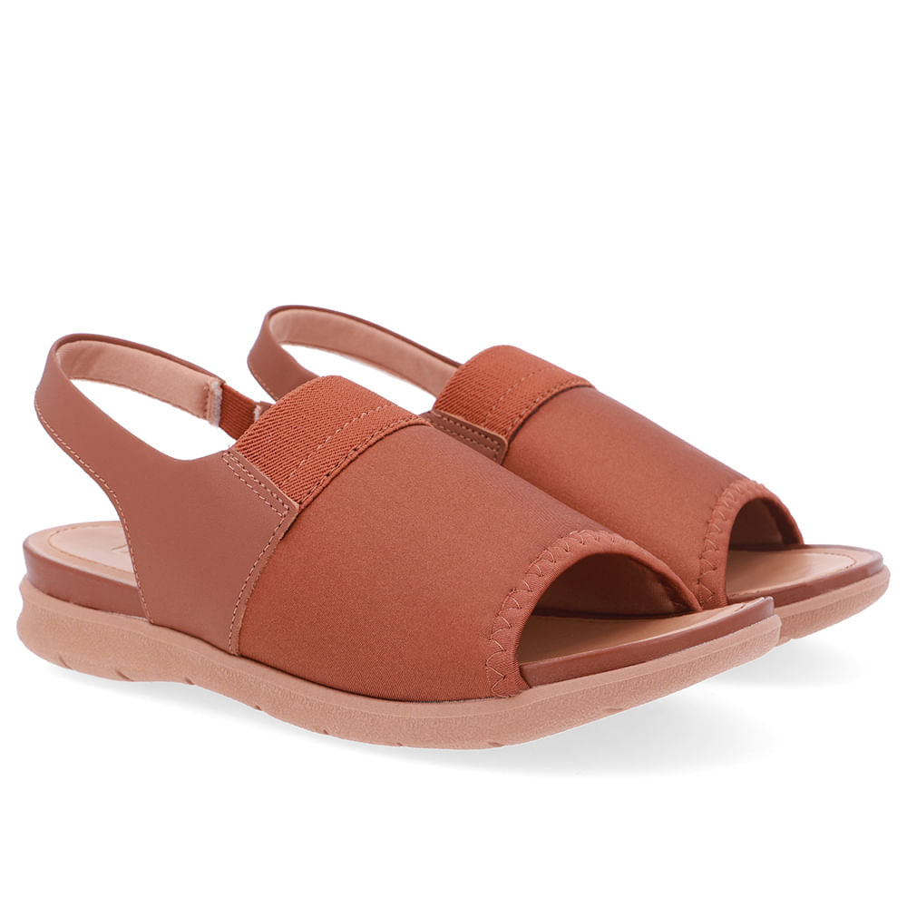 Sandália Plataforma Elastano Marrom