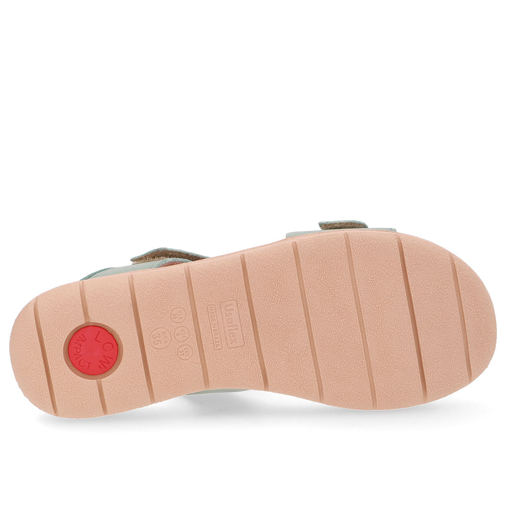 Sandália Plataforma Couro Verde Fecho-Flex