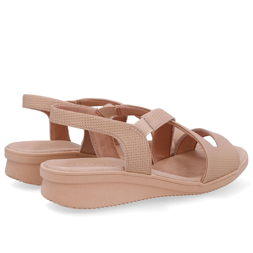 Sandália Plataforma Couro Bege