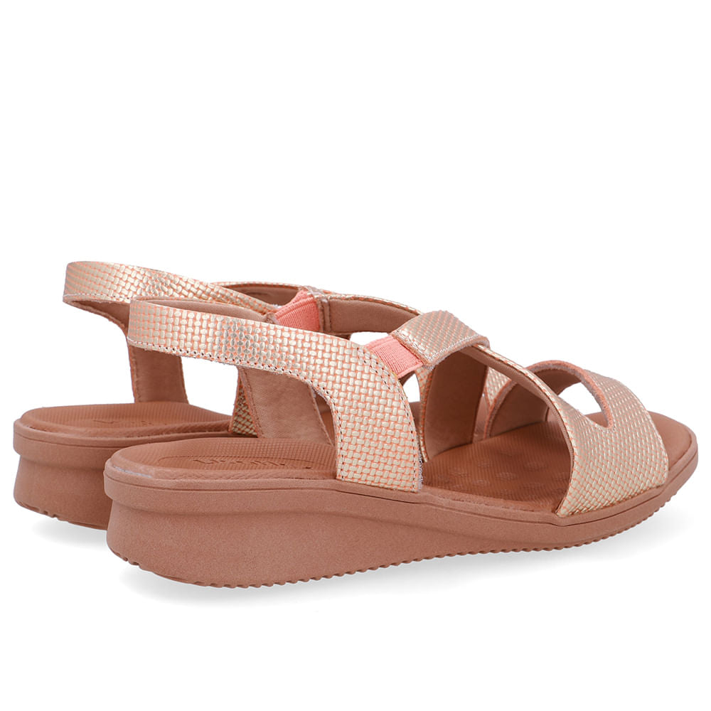 Sandália Plataforma Couro Laranja