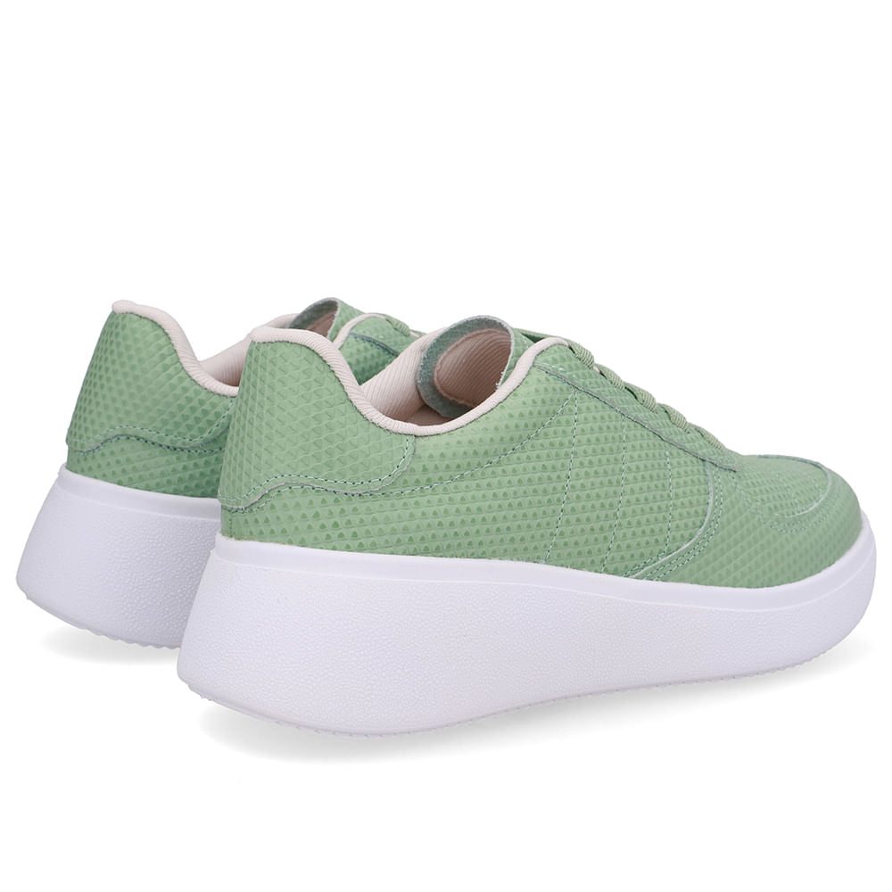 Tênis Cadarço Elástico Verde Couro