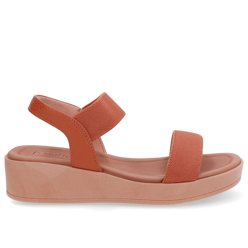 Sandália Plataforma Elástico Marrom