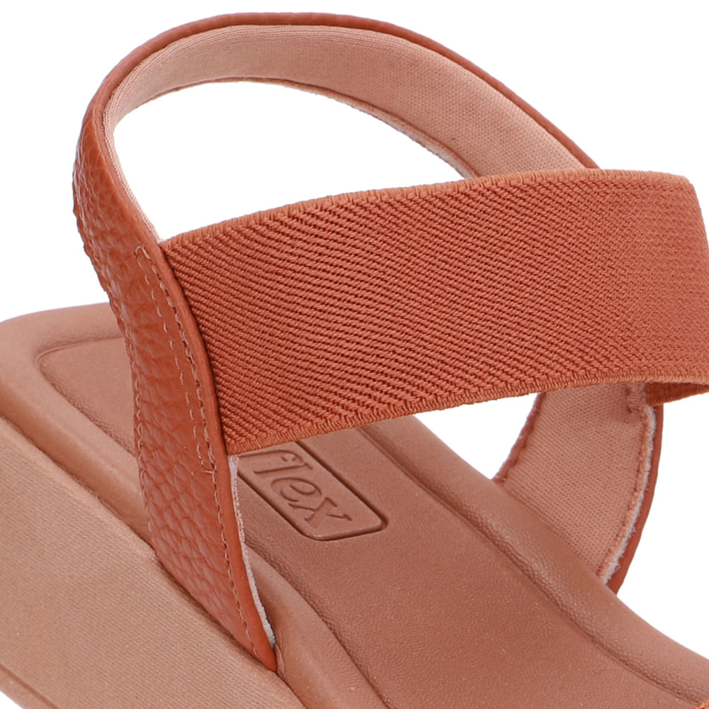 Sandália Plataforma Elástico Marrom