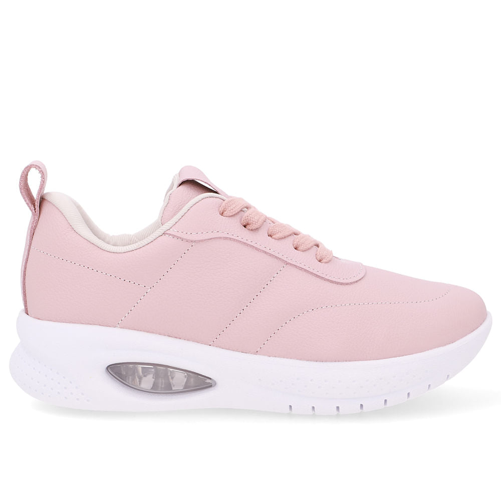 Tênis Cadarço Rosa Couro