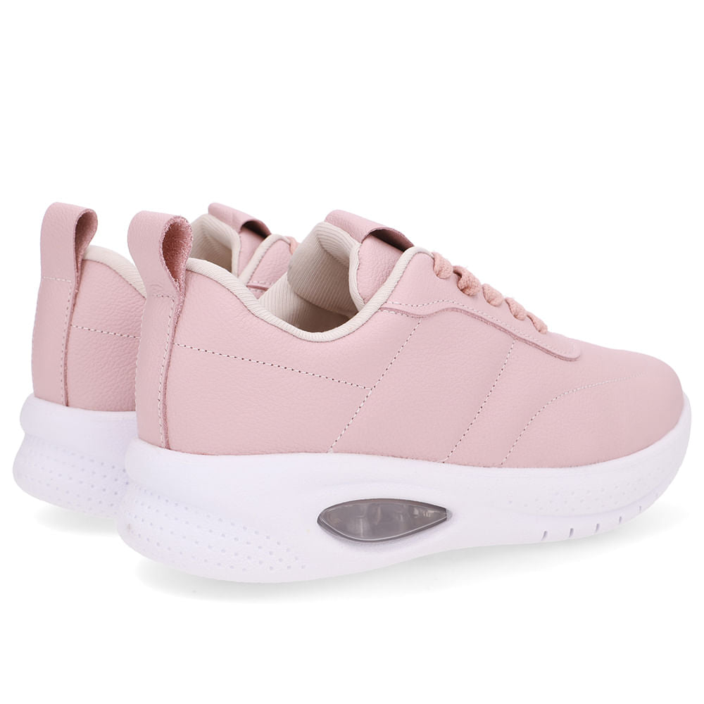 Tênis Cadarço Rosa Couro