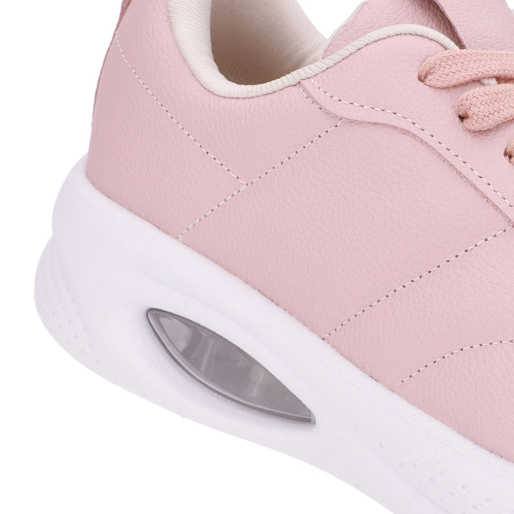 Tênis Cadarço Rosa Couro
