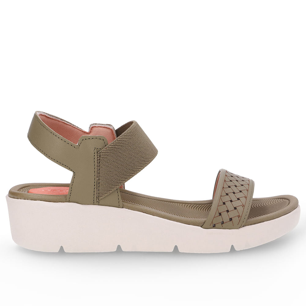 Sandália Plataforma Couro Verde Laser