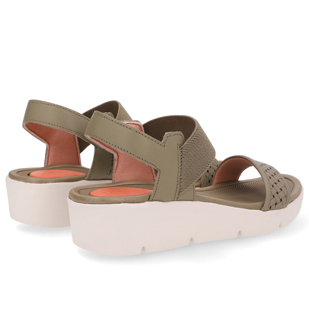 Sandália Plataforma Couro Verde Laser