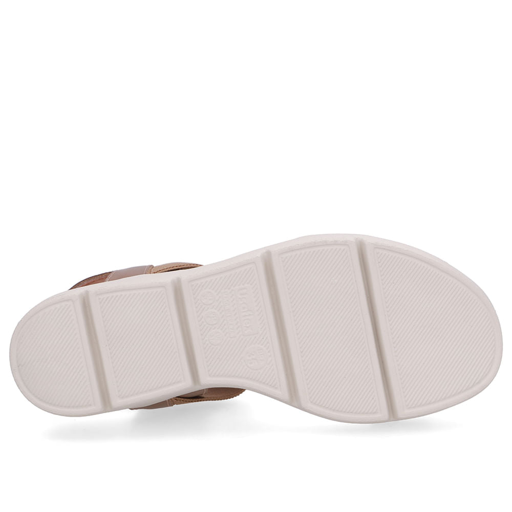 Sandália Plataforma Couro Marrom Laser