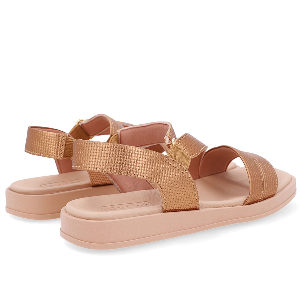 Sandália Bico Quadrado Couro Bronze