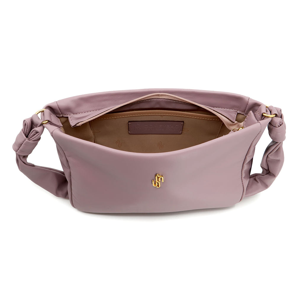 Bolsa Tiracolo Lilás Couro