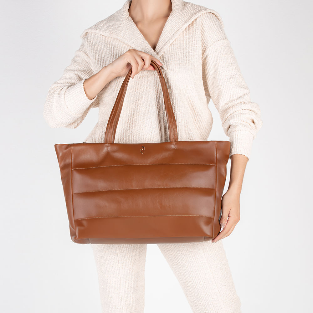 Bolsa Shopper Couro Marrom Comfy