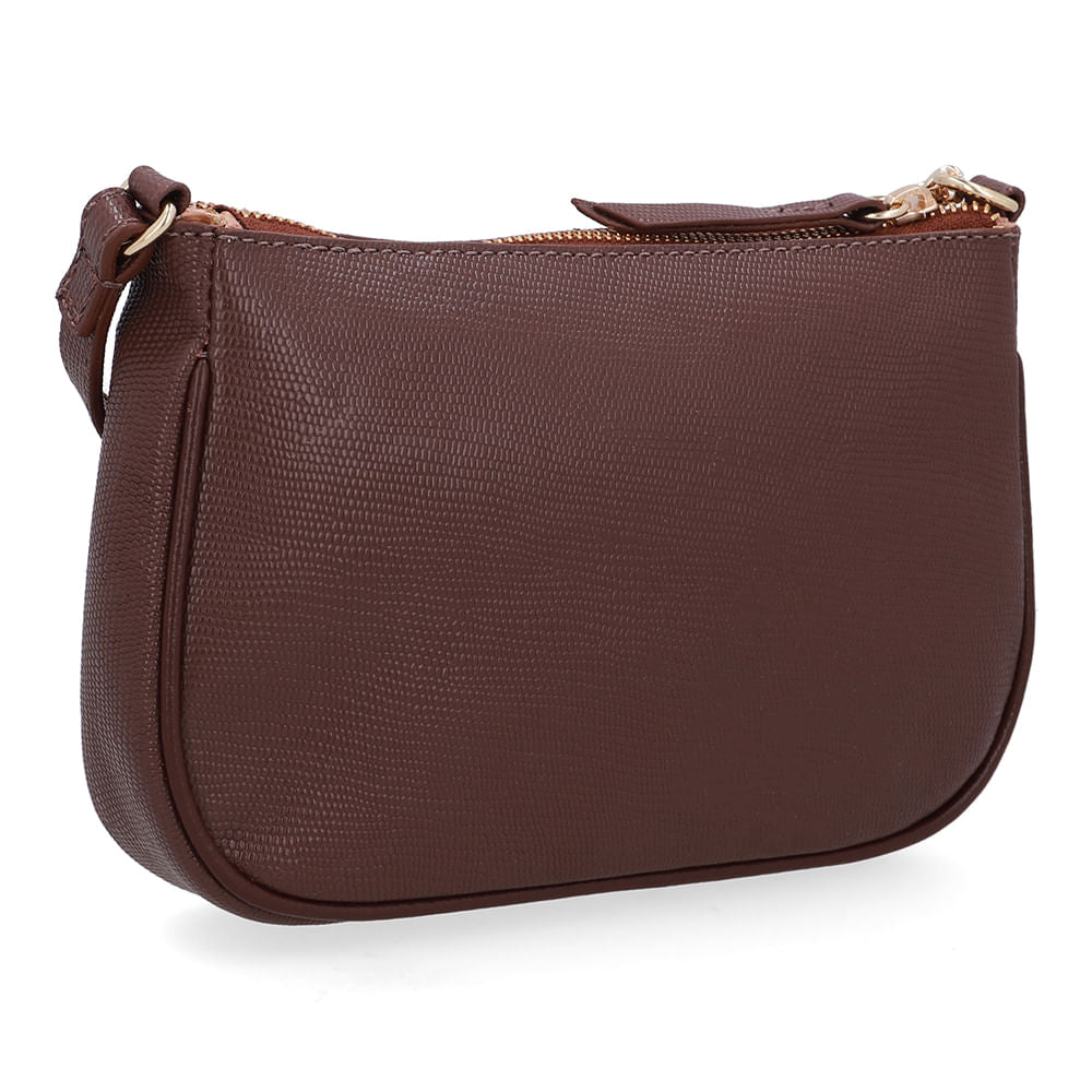 Bolsa Tiracolo Couro Lezard Marrom