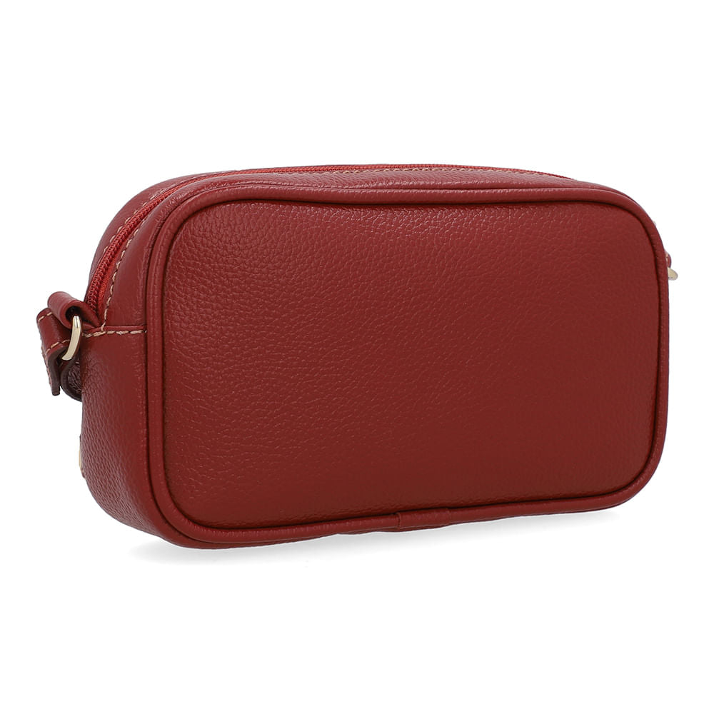 Bolsa Tiracolo Couro Marrom Terracota Costura Enfeite