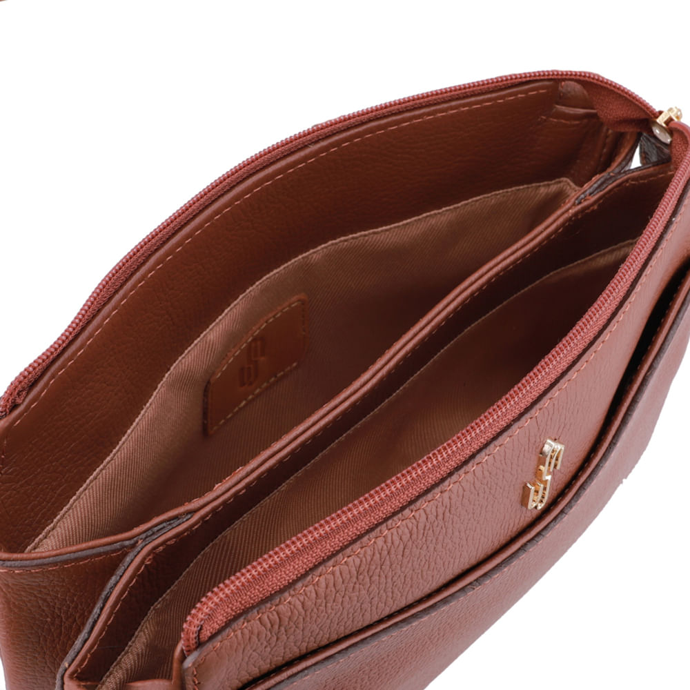 Bolsa Tiracolo Couro Marrom