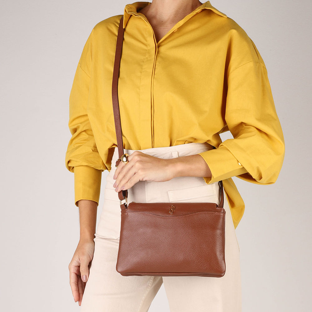 Bolsa Tiracolo Couro Marrom