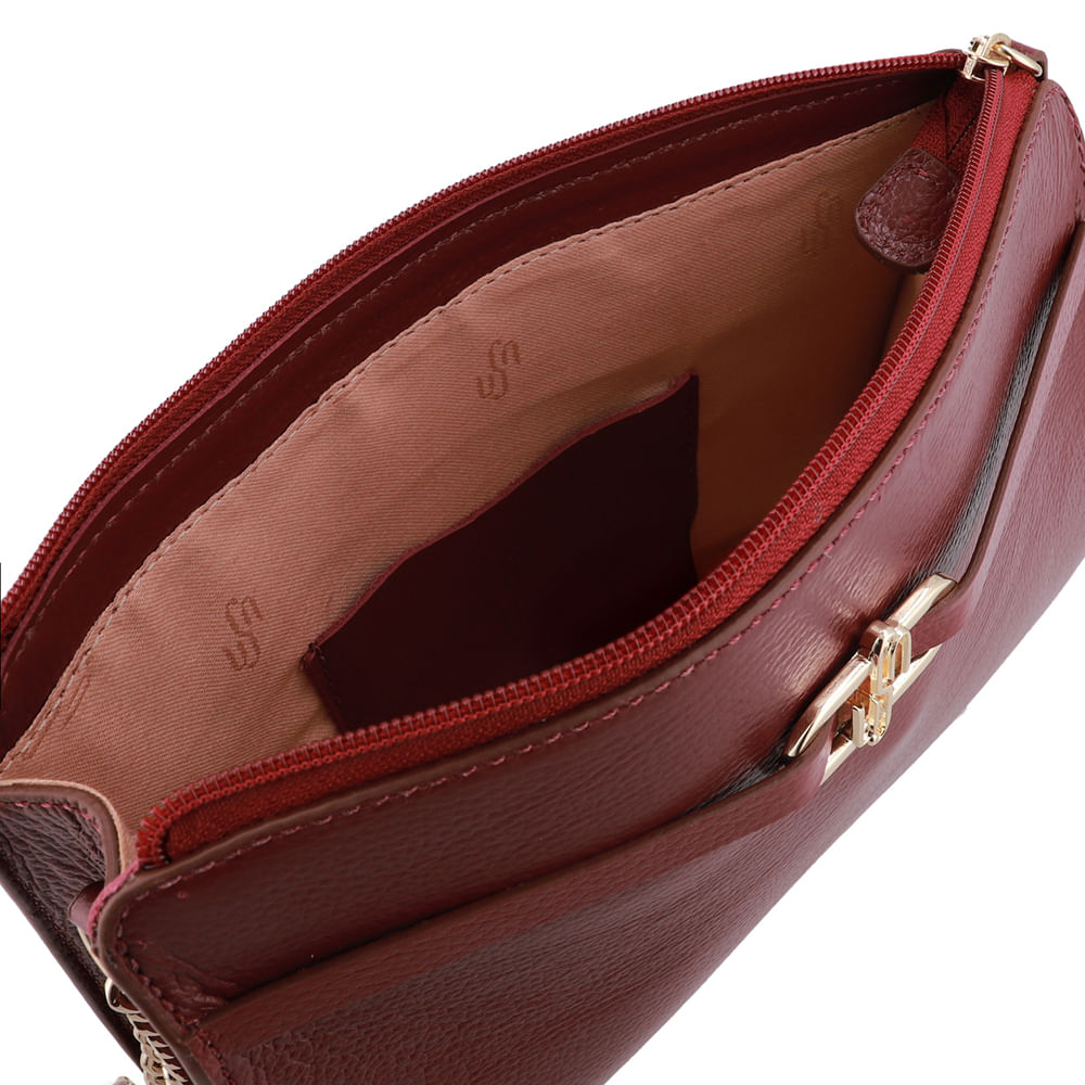 Bolsa Tiracolo Couro Vermelha