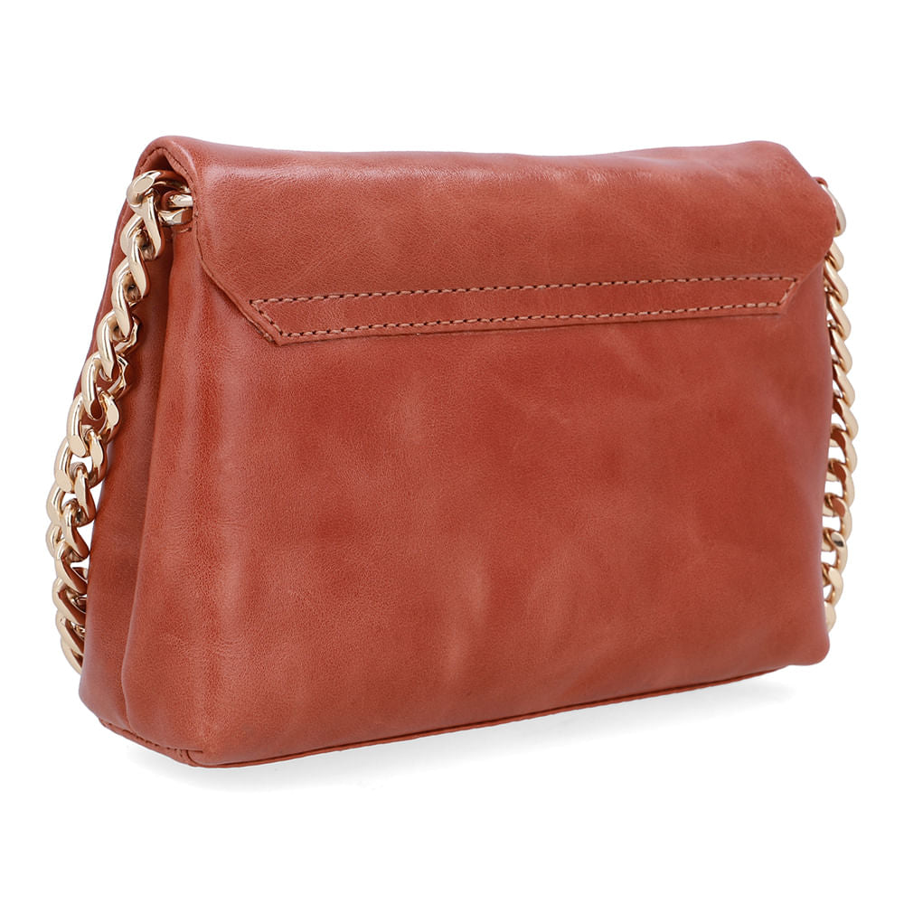 Bolsa Tiracolo Couro Marrom Tachas
