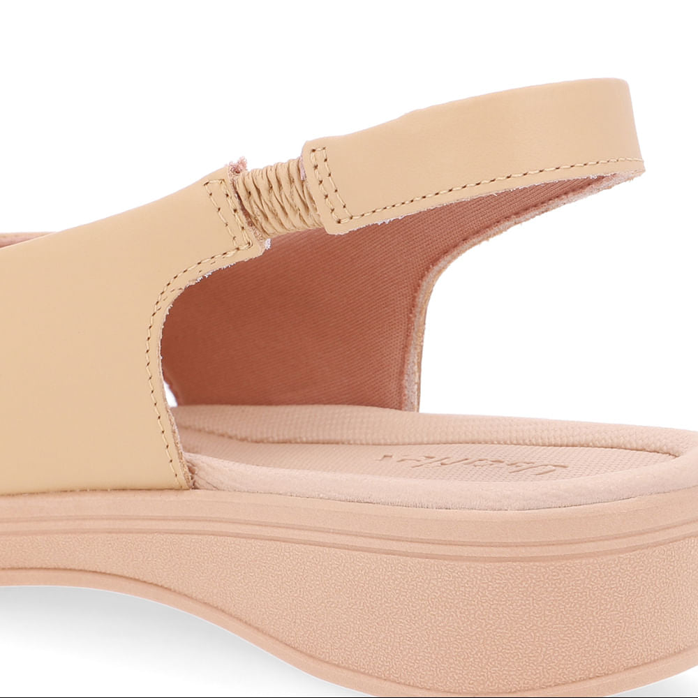 Sandália Baixa Couro Bege