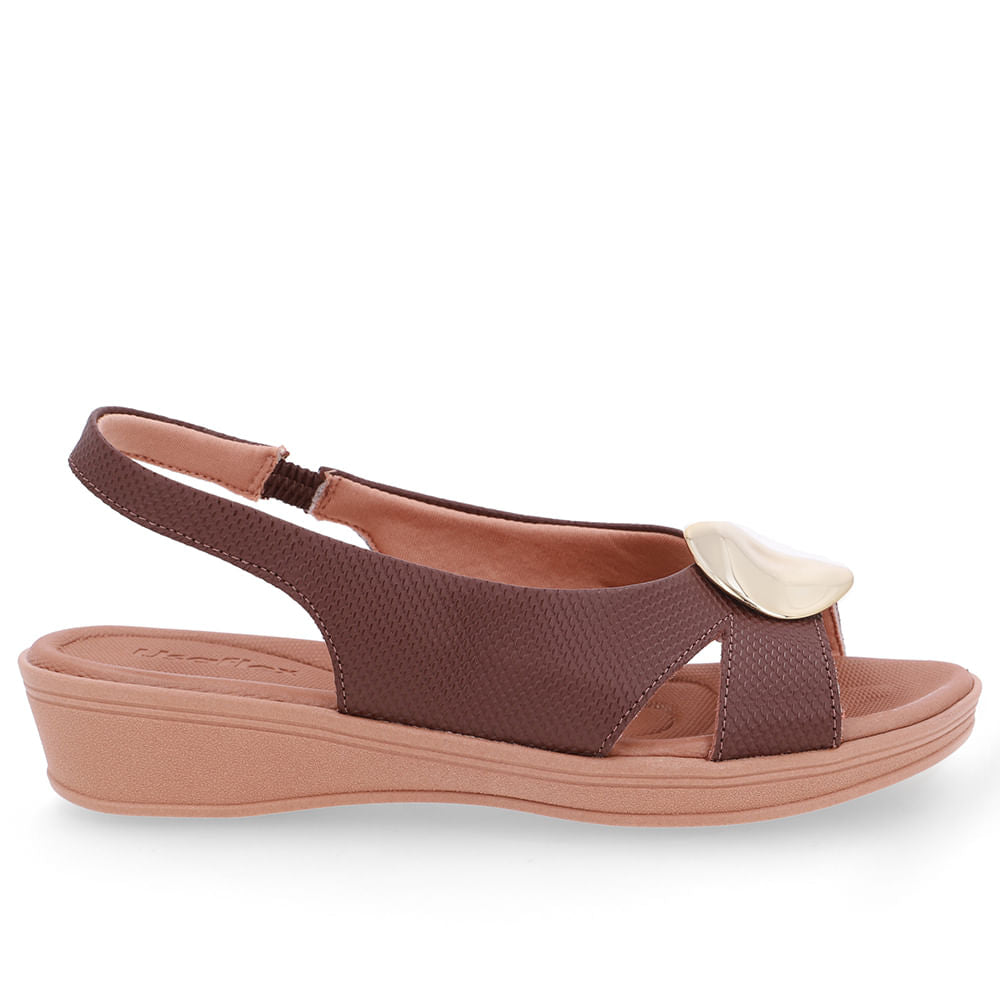 Sandália Baixa Couro Marrom