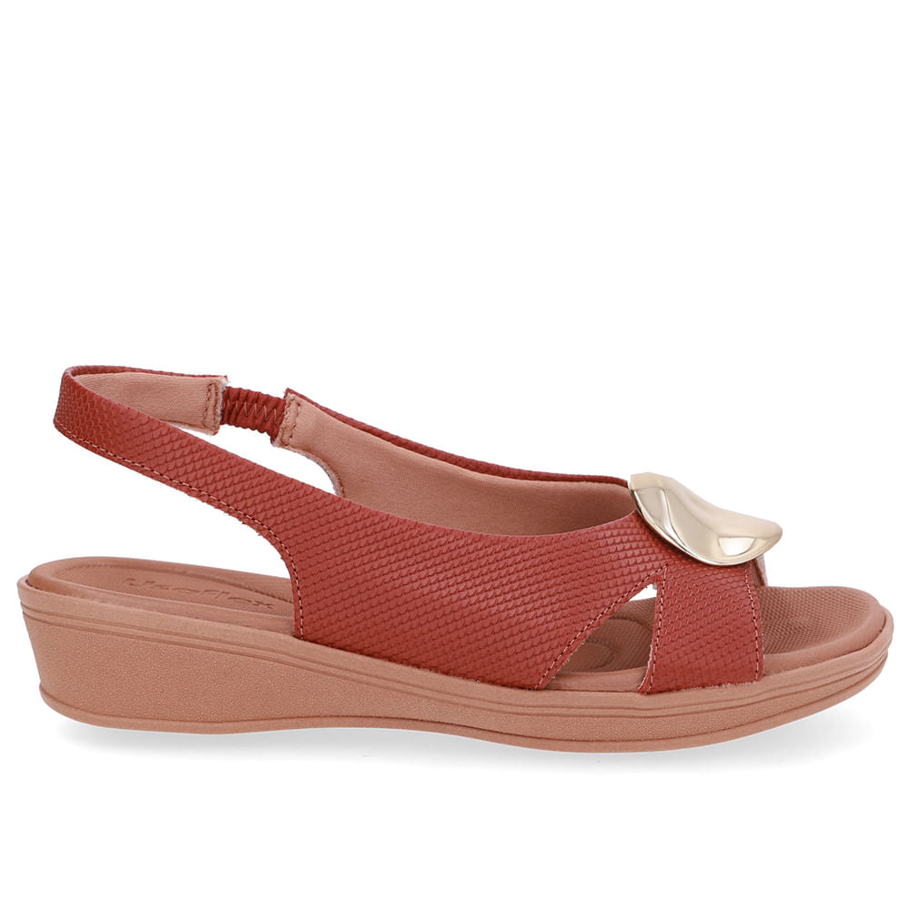 Sandália Baixa Couro Marrom