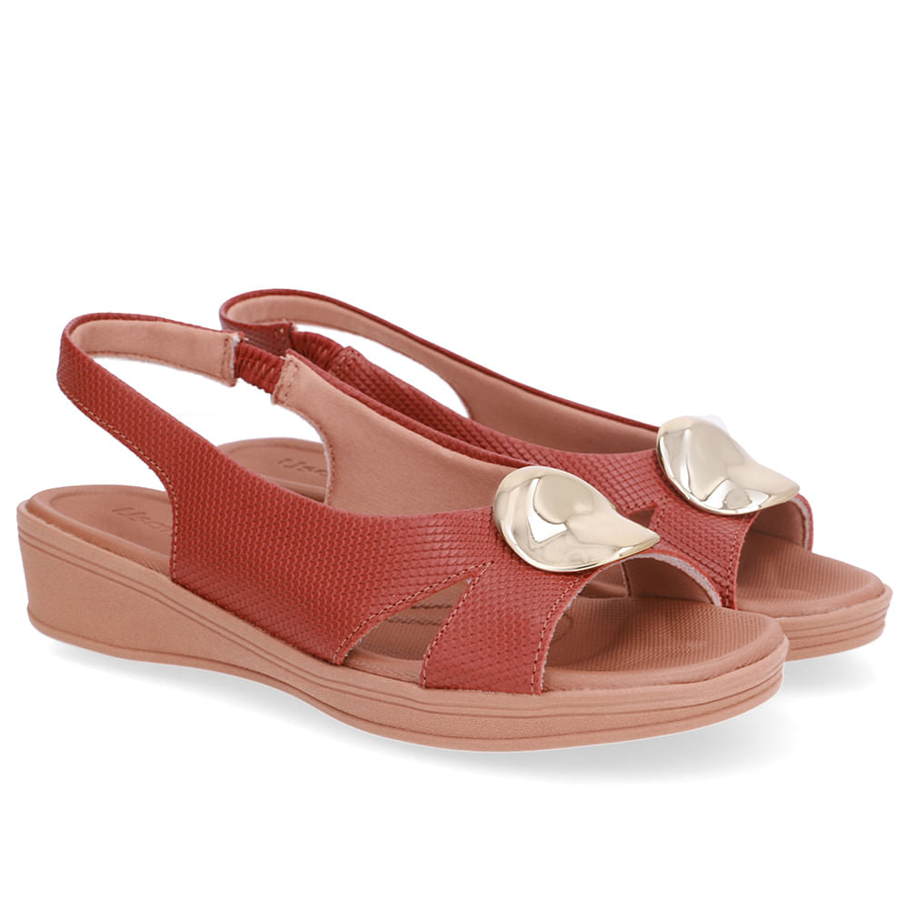 Sandália Baixa Couro Marrom