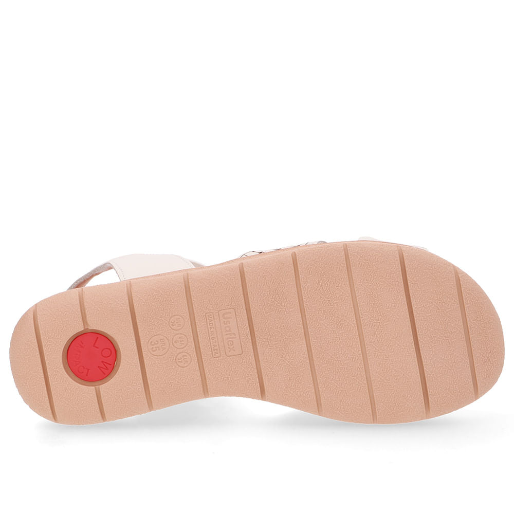 Sandália Plataforma Couro Branca Marfim Elástico