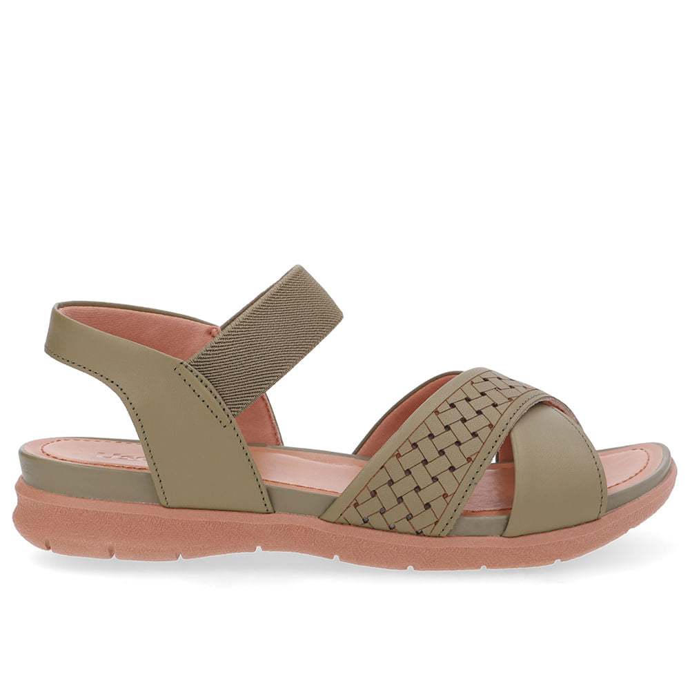 Sandália Plataforma Couro Verde Elástico