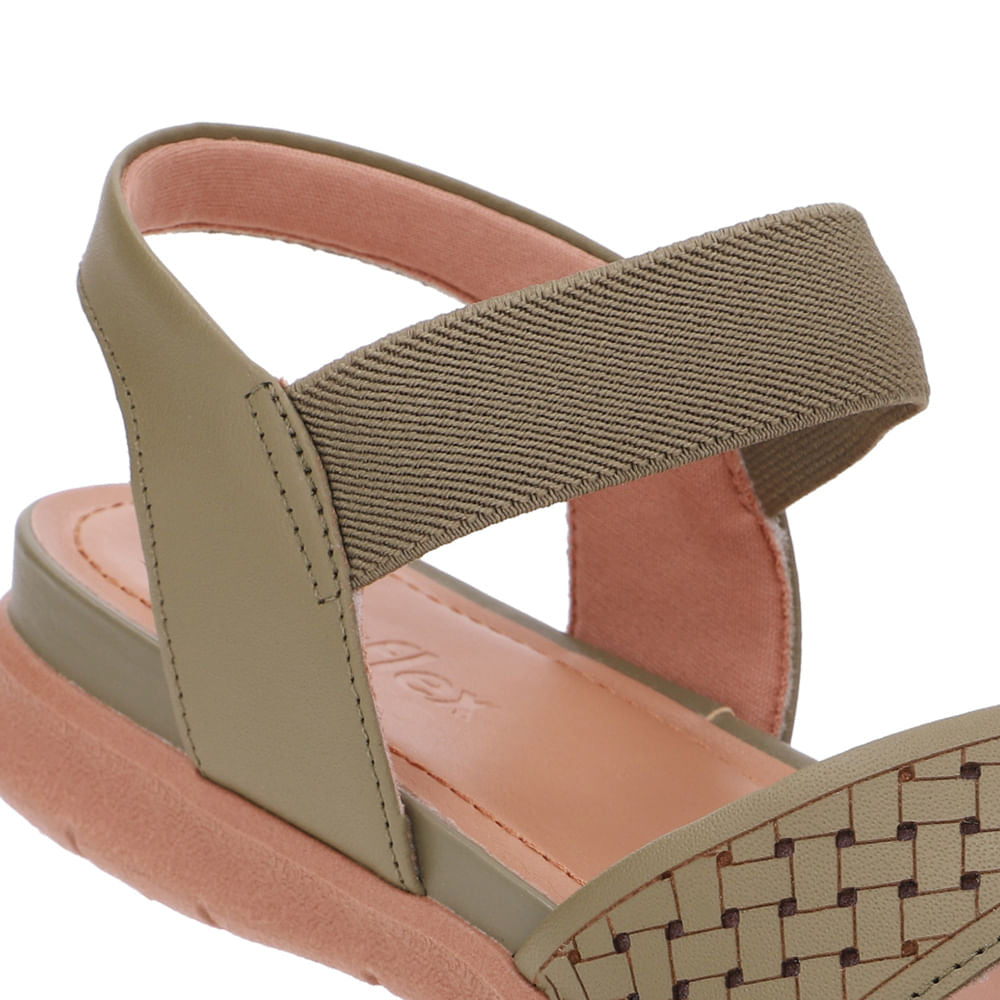 Sandália Plataforma Couro Verde Elástico