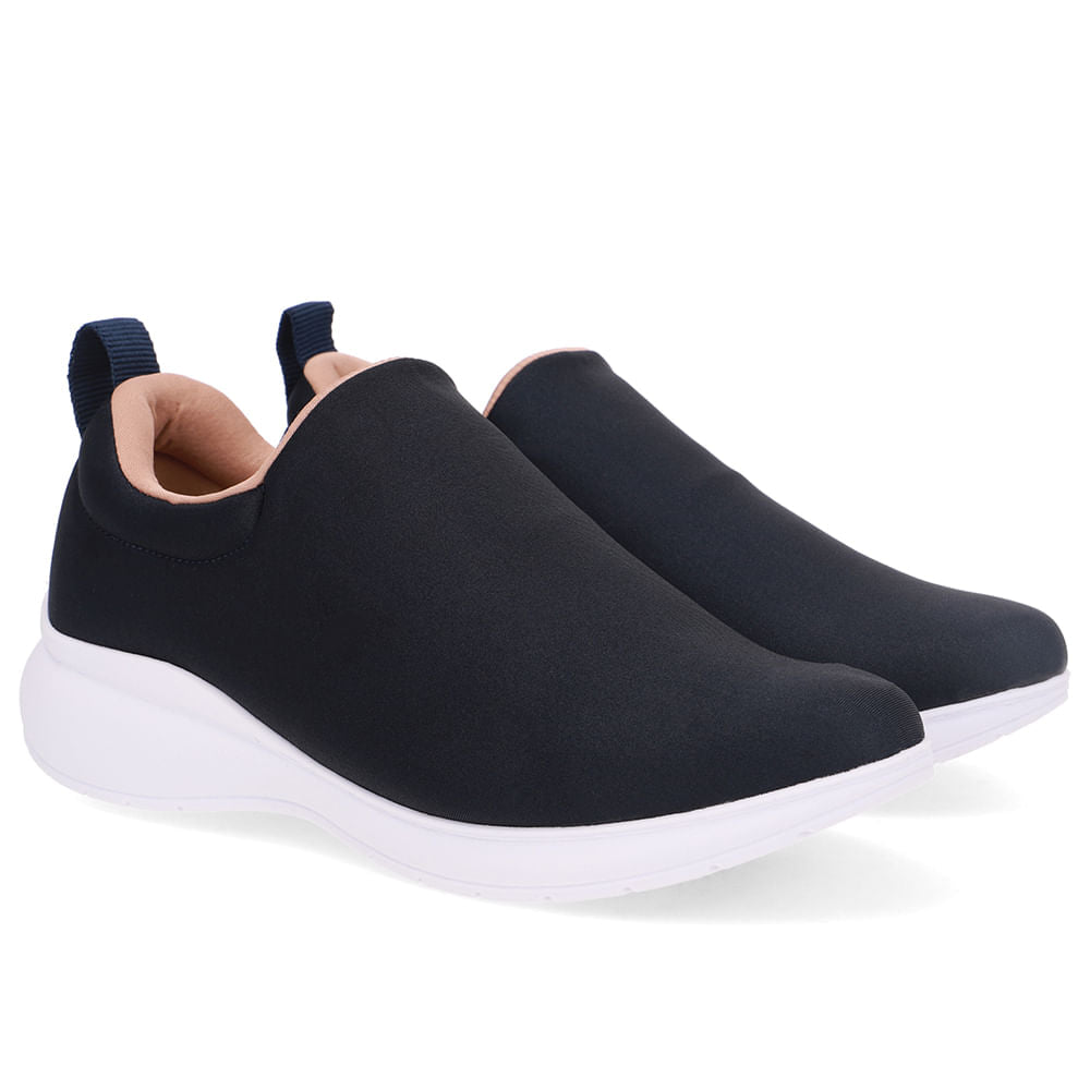 Tênis Slip On Azul Elastano
