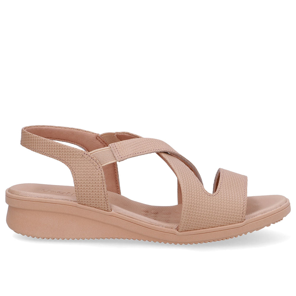 Sandália Plataforma Couro Bege