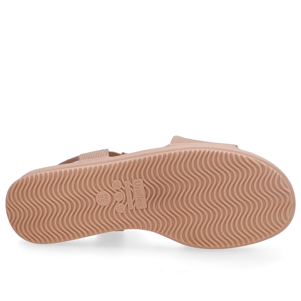 Sandália Plataforma Couro Bege