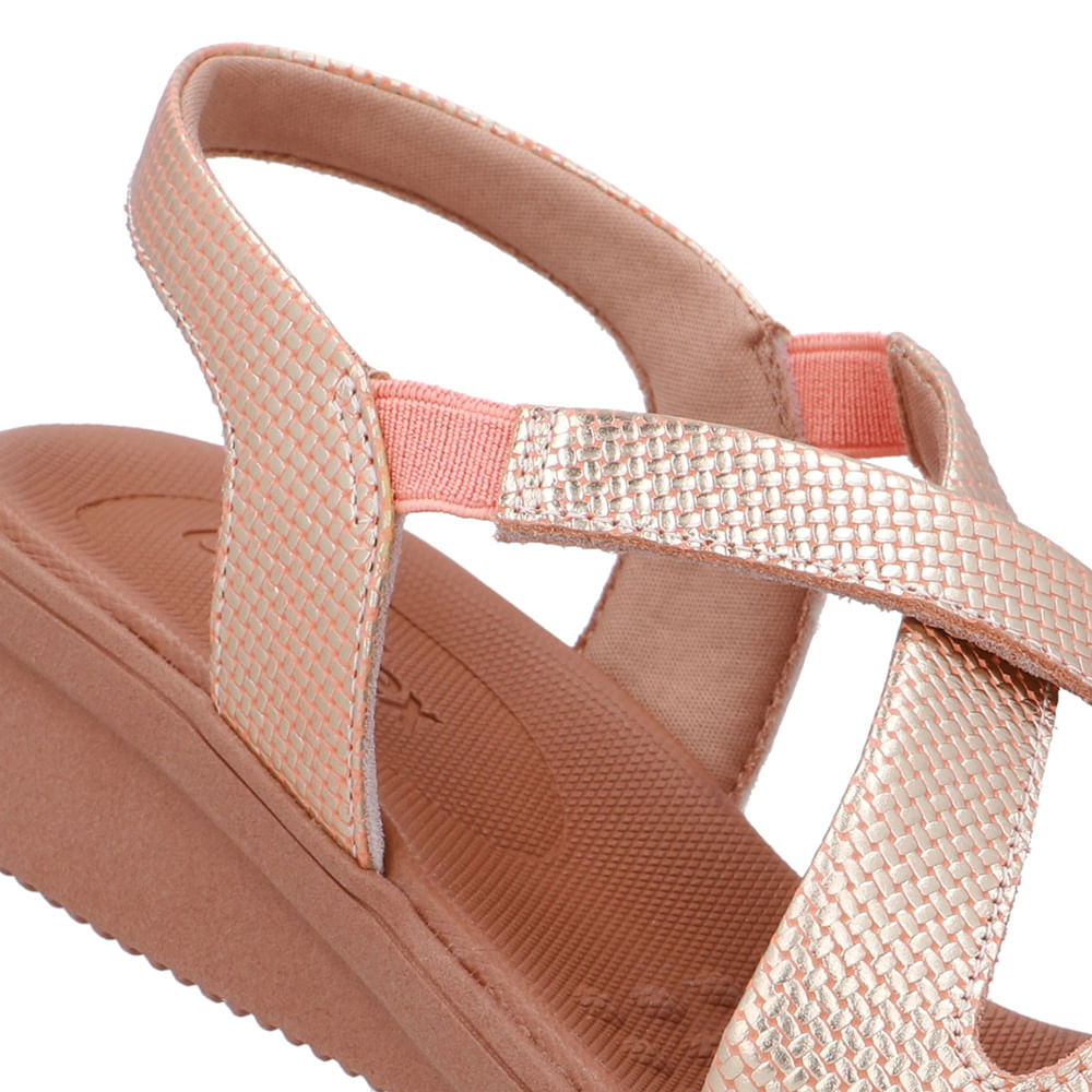 Sandália Plataforma Couro Laranja