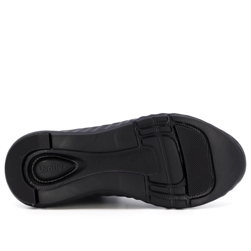 Tênis Cano Médio Preto Couro Pêlo