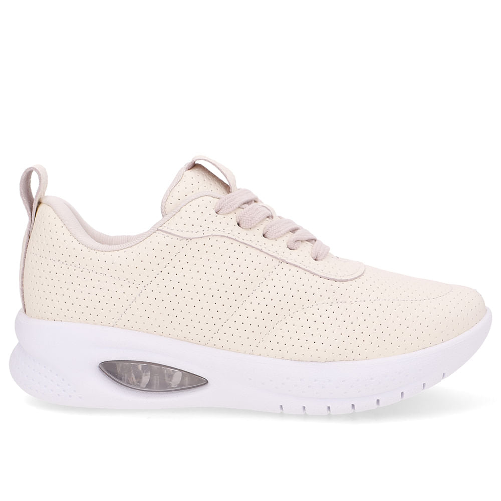 Tênis Cadarço Branco Marfim Couro