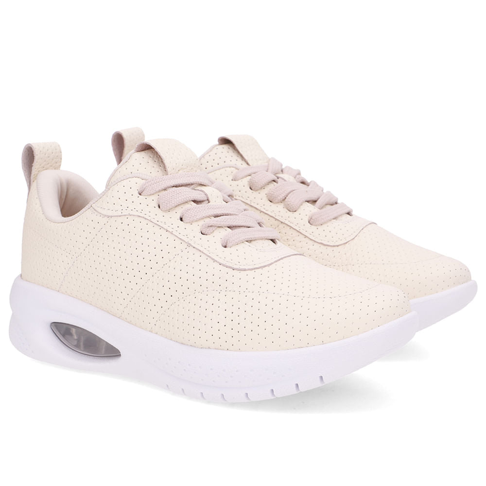 Tênis Cadarço Branco Marfim Couro