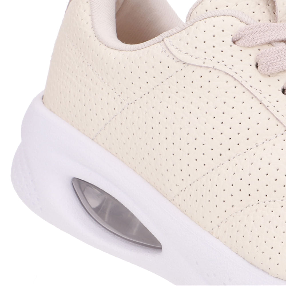 Tênis Cadarço Branco Marfim Couro