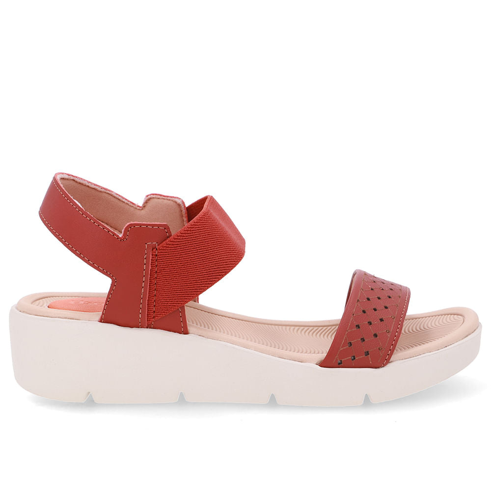 Sandália Plataforma Couro Marrom Laser