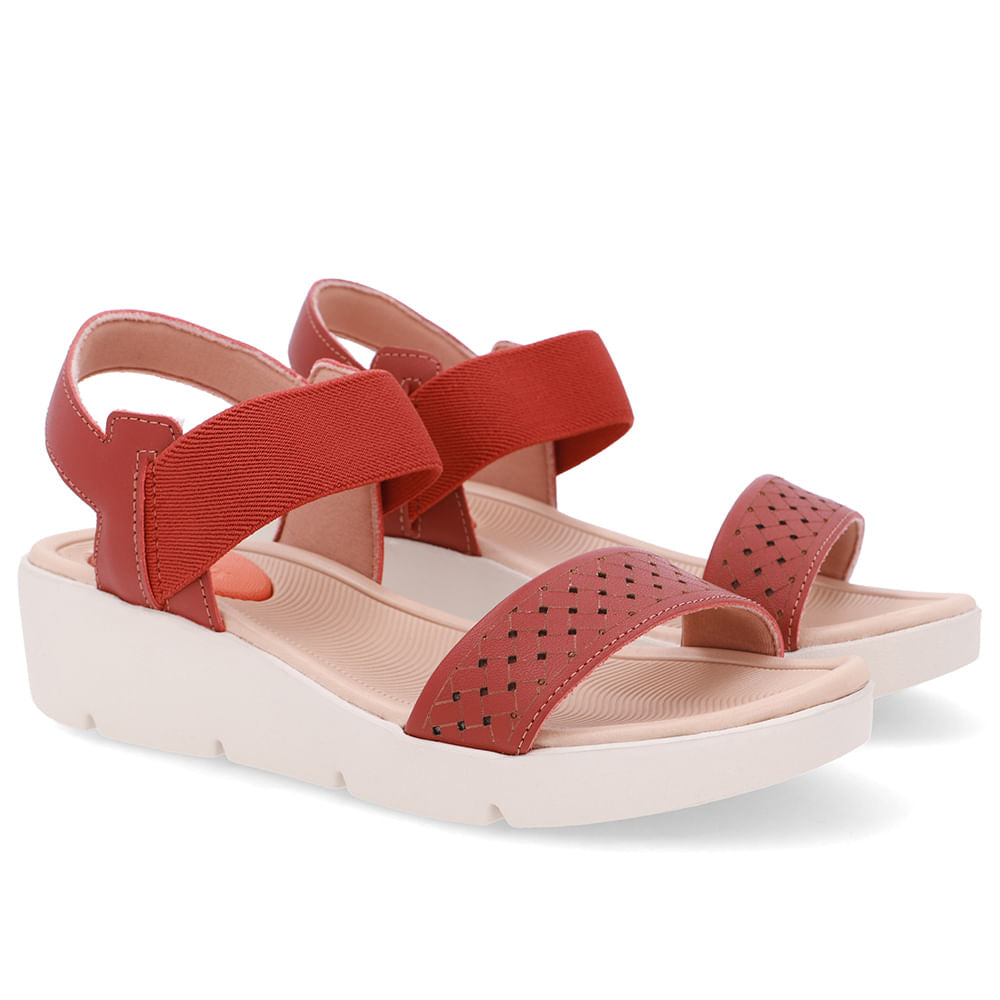 Sandália Plataforma Couro Marrom Laser