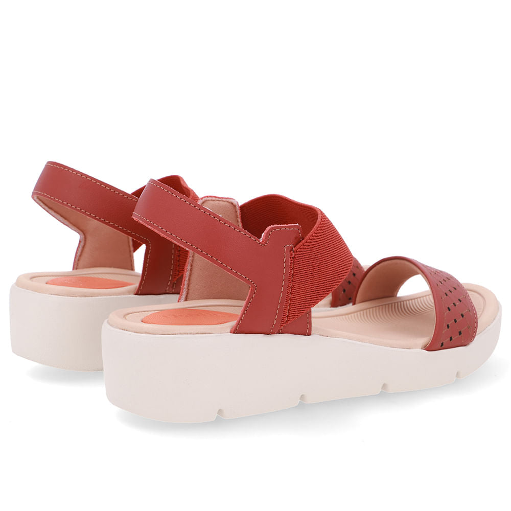 Sandália Plataforma Couro Marrom Laser