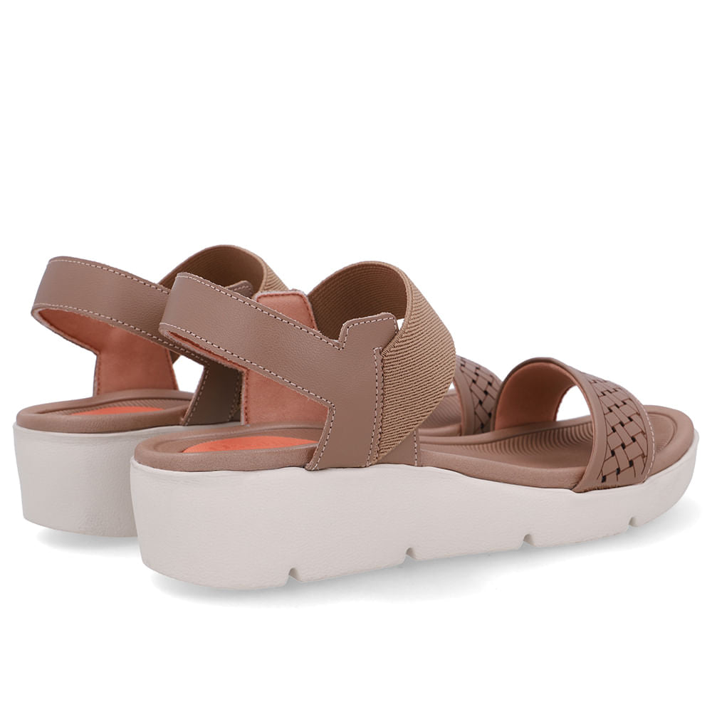 Sandália Plataforma Couro Marrom Laser