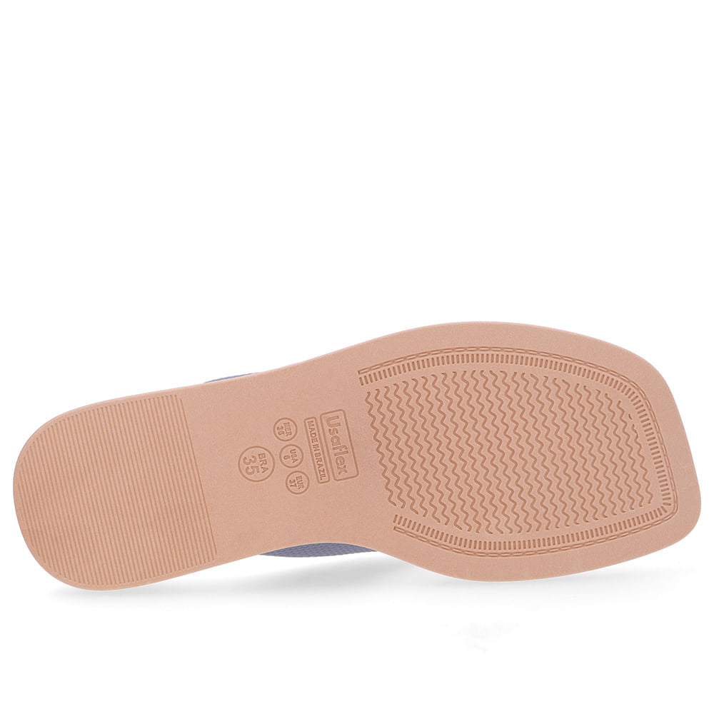 Chinelo Salto Baixo Couro Azul