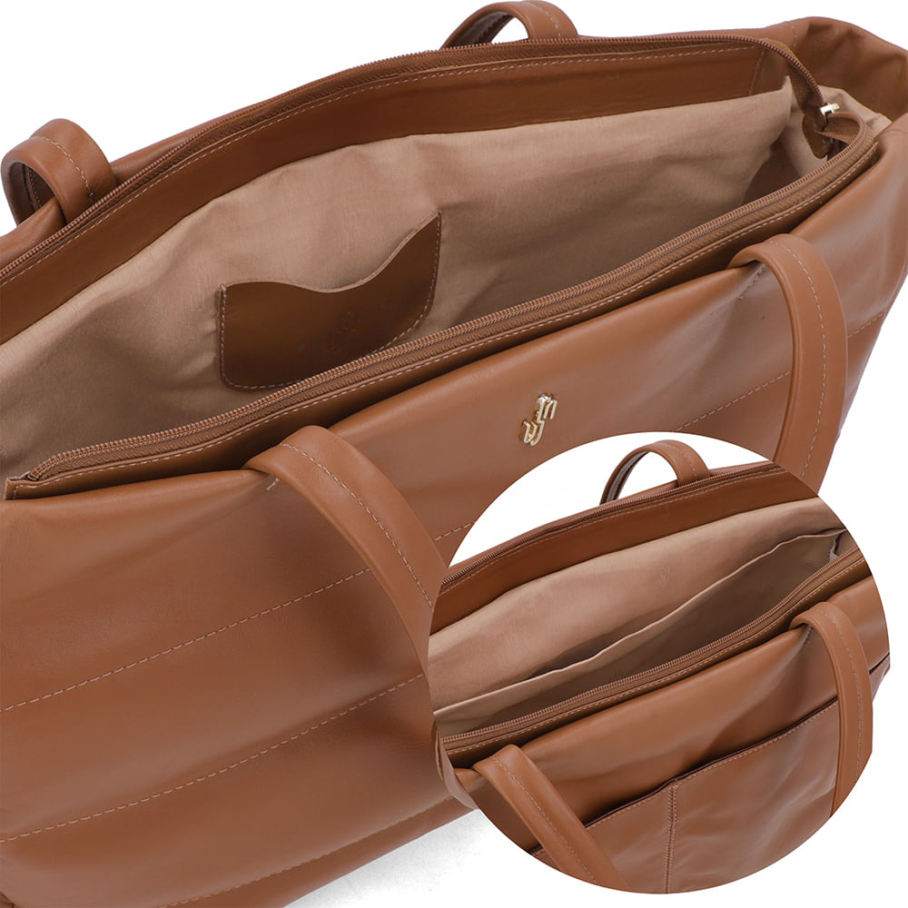 Bolsa Shopper Couro Marrom Comfy