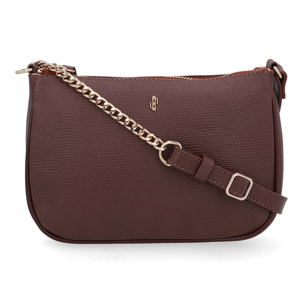 Bolsa Tiracolo Couro Lezard Marrom
