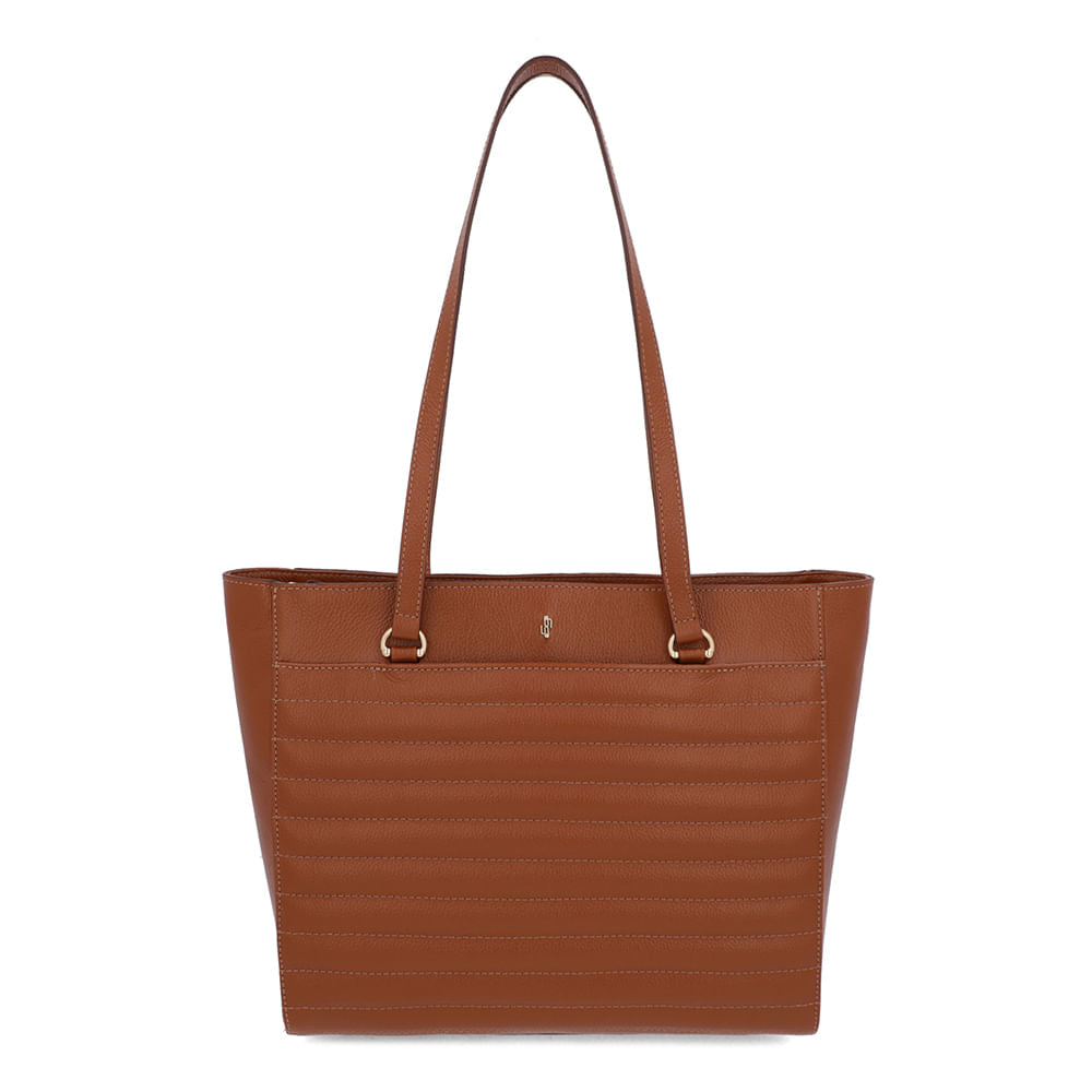 Bolsa Shopper Couro Marrom Doce De Leite Matelassê