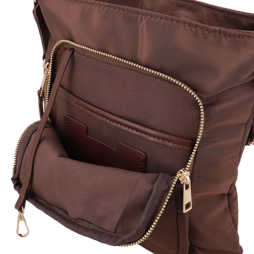 Bolsa Tiracolo Nylon Marrom