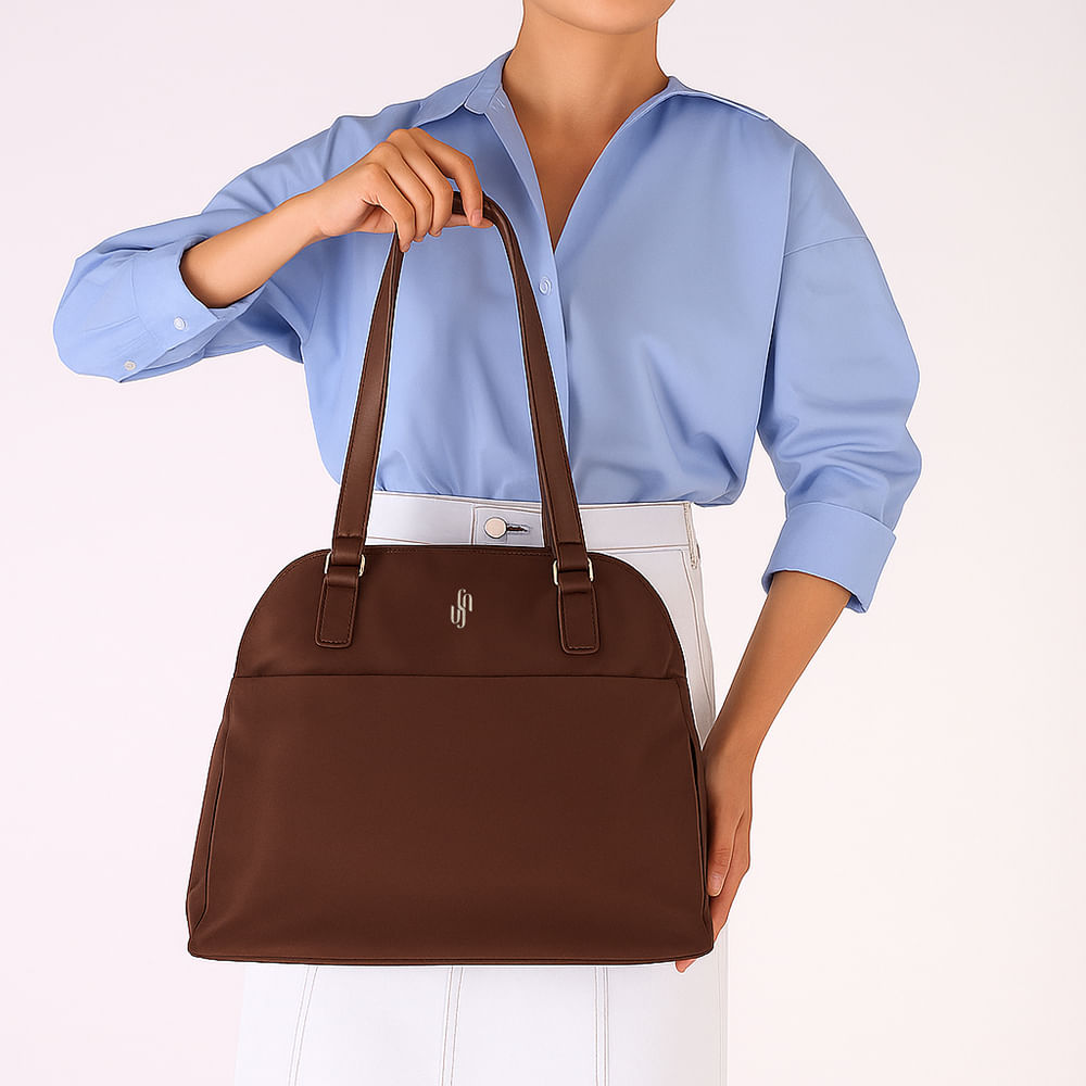 Bolsa Shopper Nylon Marrom