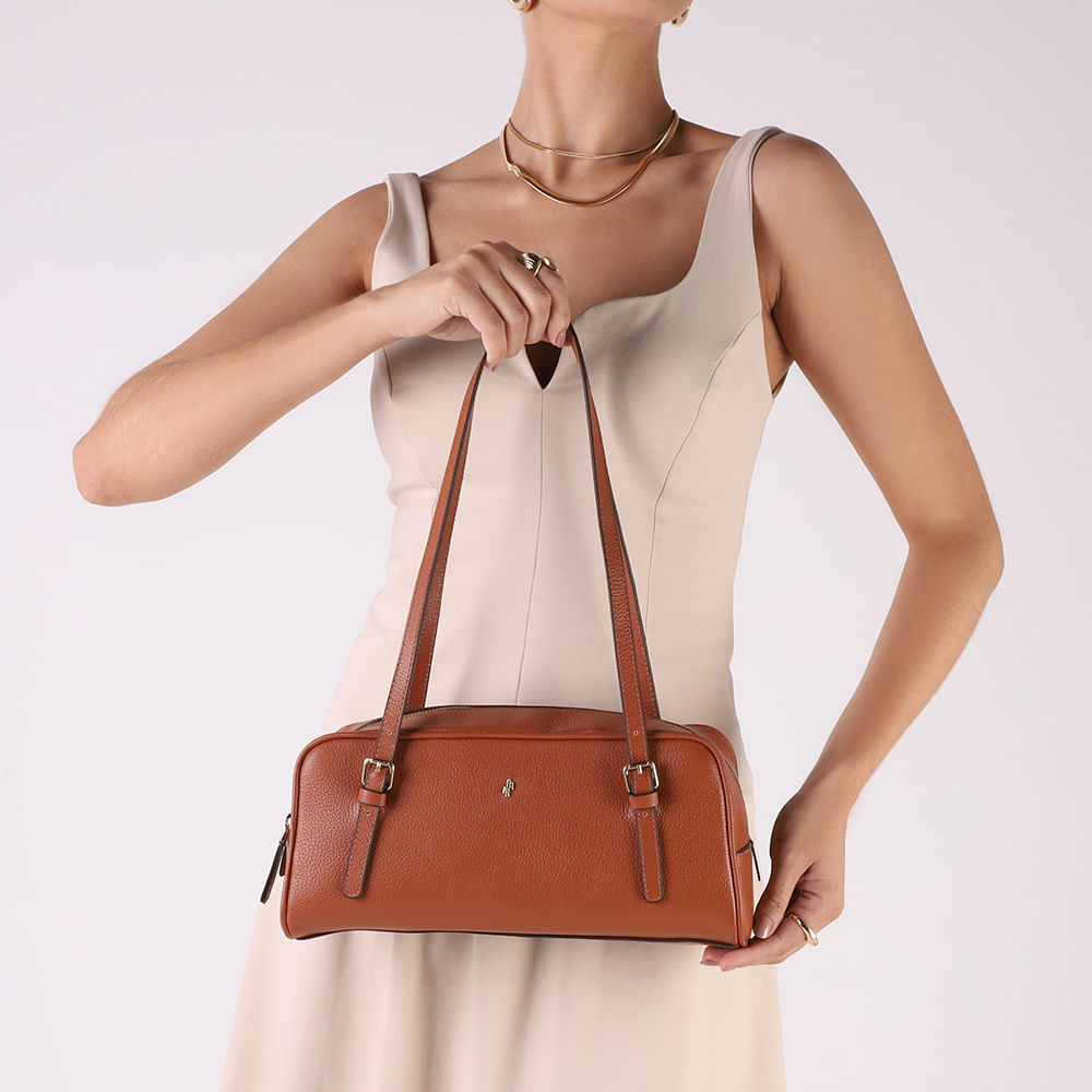 Bolsa Baguete Couro Marrom
