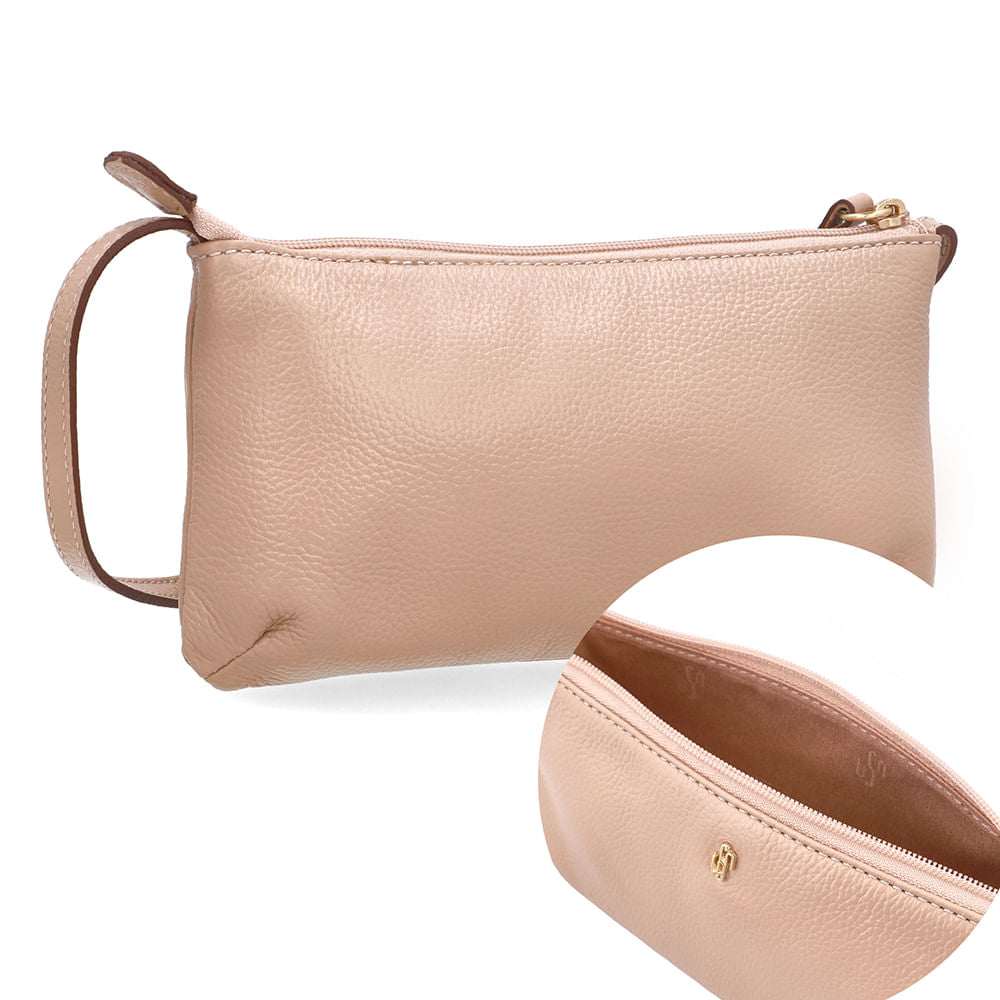 Combo Bolsa Tiracolo e Porta Cartão Bege