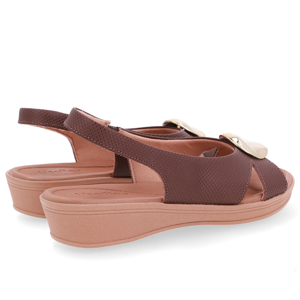 Sandália Baixa Couro Marrom